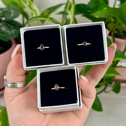 Gold Vermeil Amethyst Stackable Ring