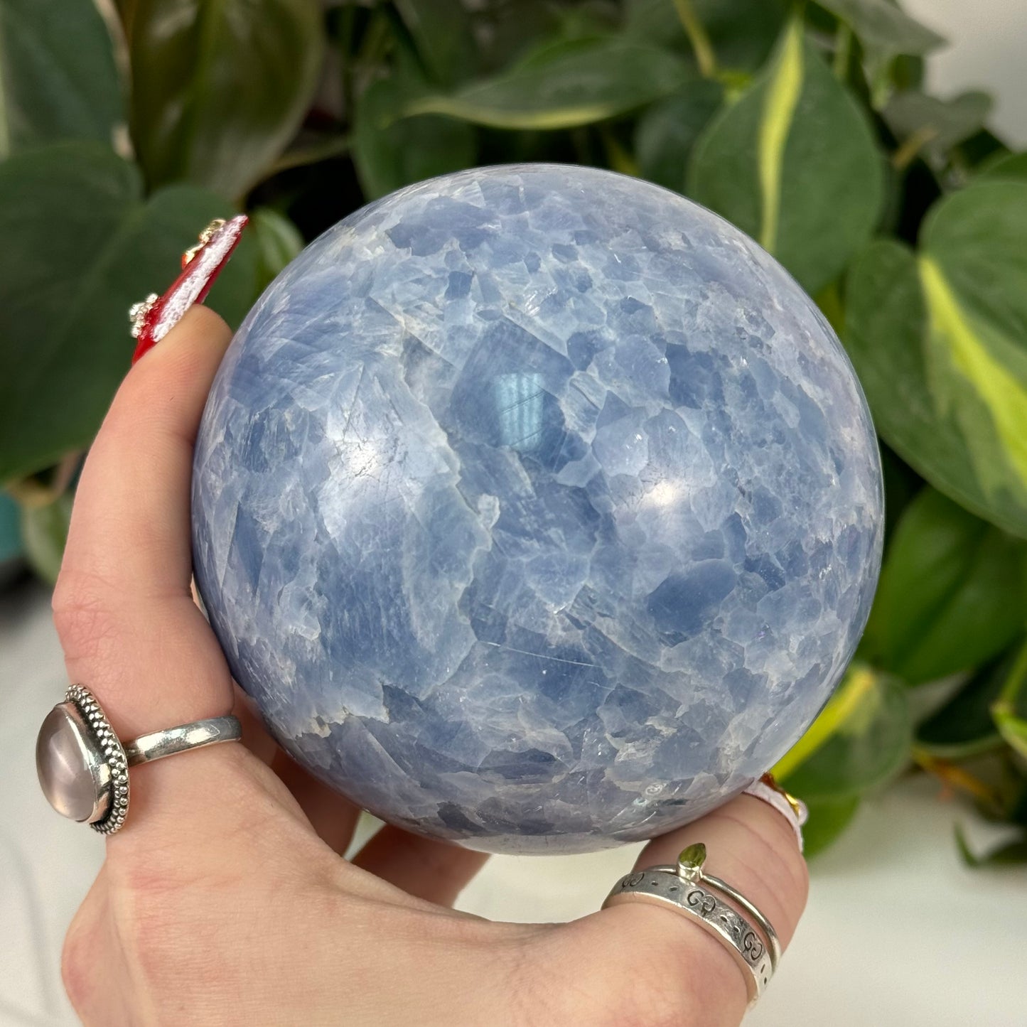 Icy Blue Calcite Sphere