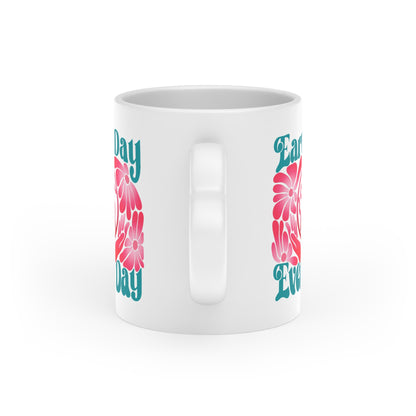 "Earth Day Every Day" Heart-Shaped Mug, 11oz