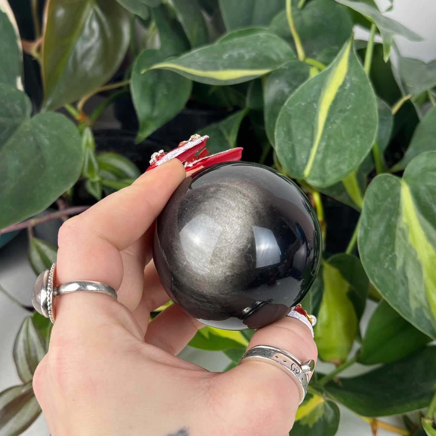 Silver Sheen Obsidian Sphere