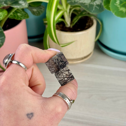 Mini AAA Black Tourmaline in Quartz Cube