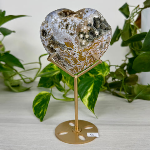 Ocean Jasper Heart (W/ Custom Stand)