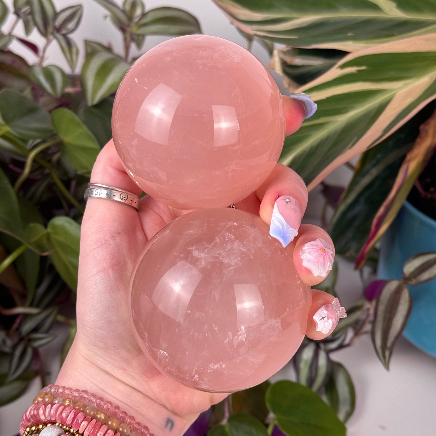 Peach Rose Quartz Sphere