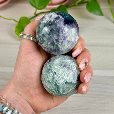 Feather Fluorite Sphere