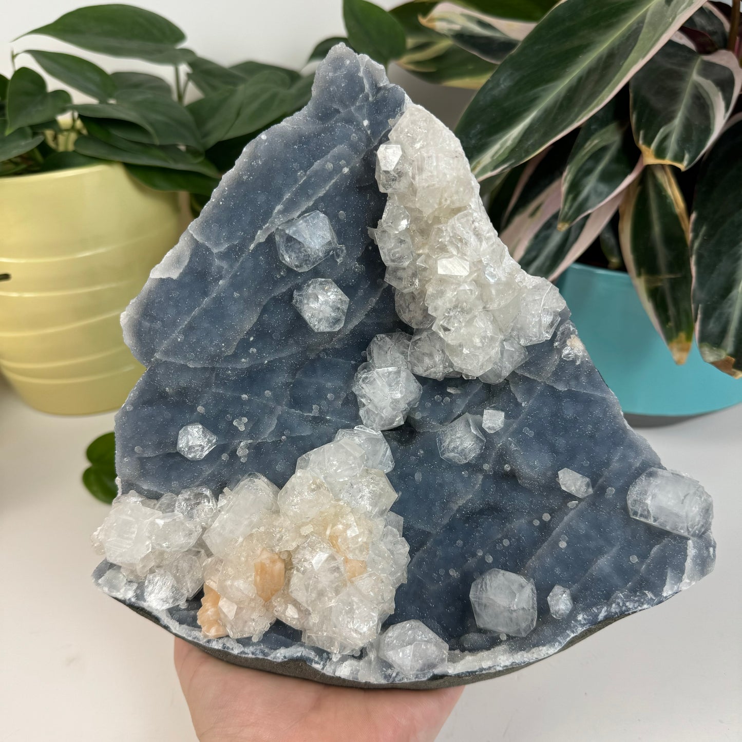 Apophyllite On Sky-Blue Chalcedony