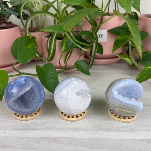 Druzy Blue Lace Agate Sphere