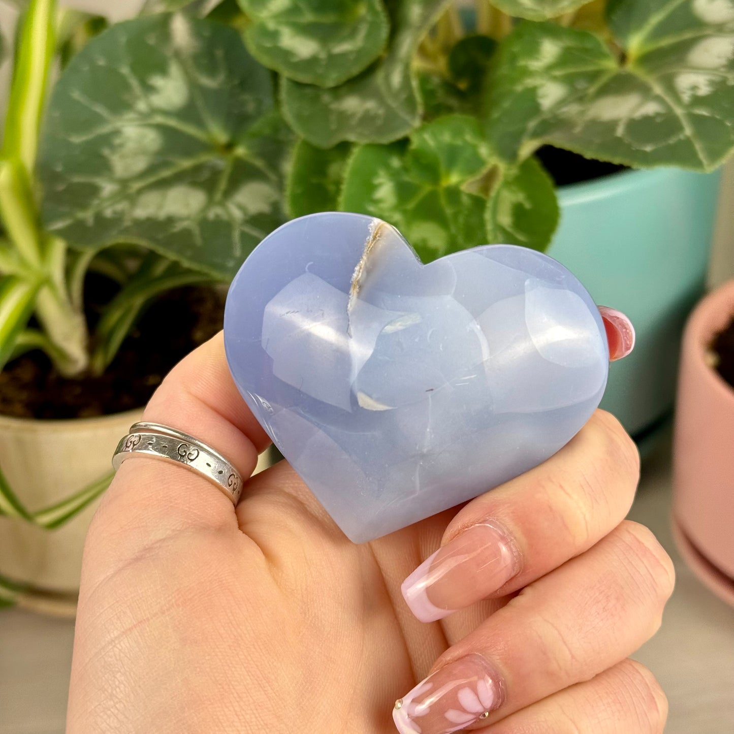 Turkish Blue Chalcedony Love Heart
