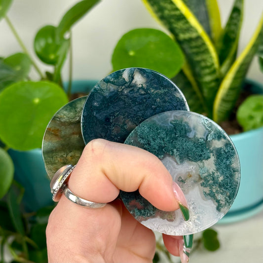 Moss Agate Poker Chip