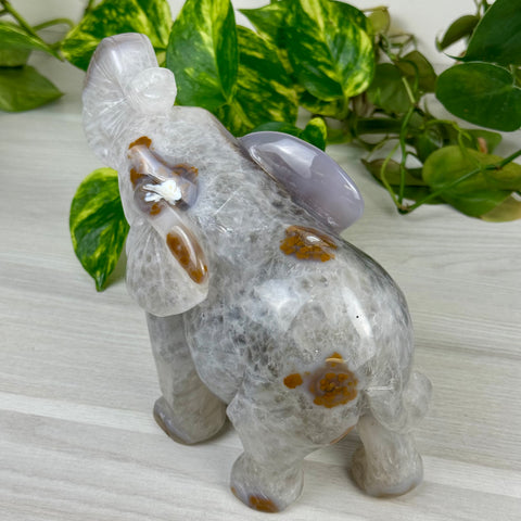 Statement Druzy Agate Elephant - Annabel