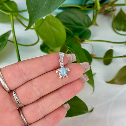Larimar In Sterling Silver Pendant