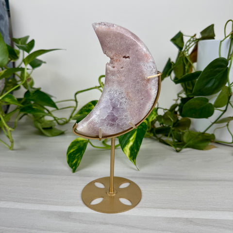 Pink Amethyst Moon (W/ Custom Stand)