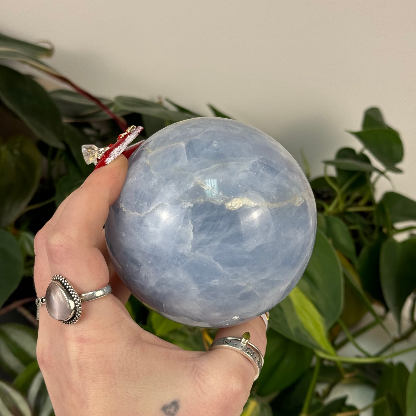 Icy Blue Calcite Sphere