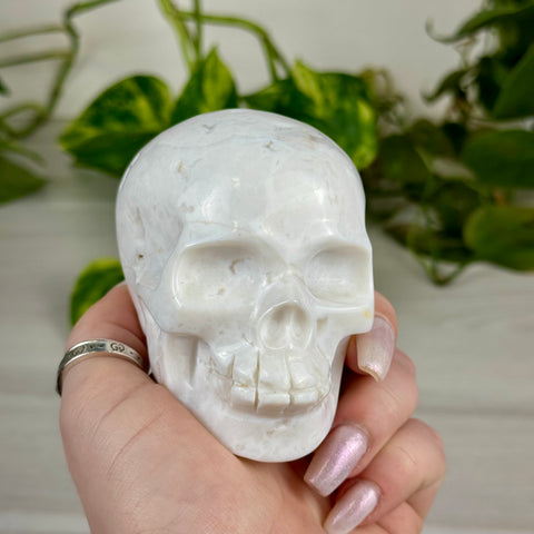 Snow Agate Skull