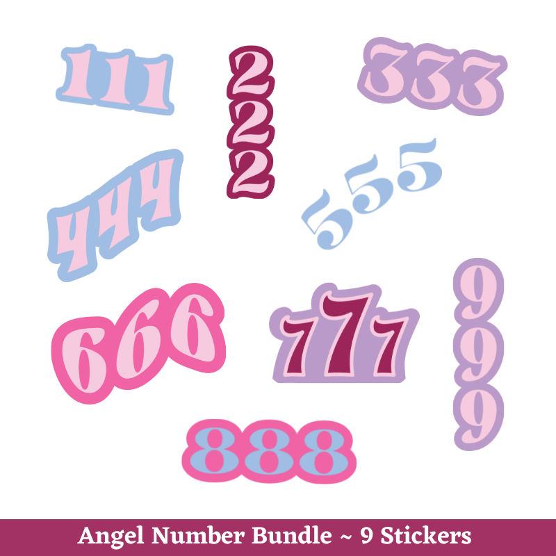 Angel Number Sticker Bundle (9 Stickers)