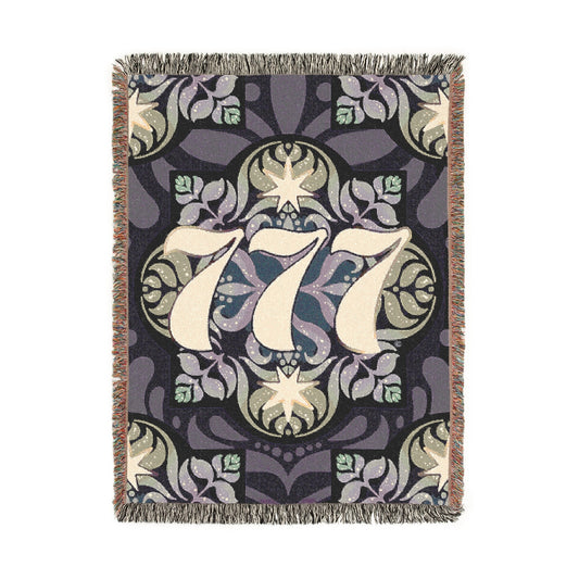 "777" Angel Number Woven Blanket