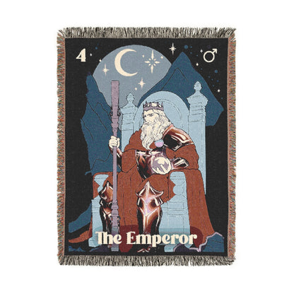 "The Emperor" Tarot Card Woven Blanket