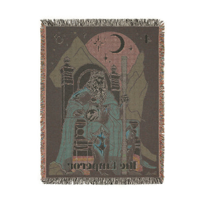 "The Emperor" Tarot Card Woven Blanket