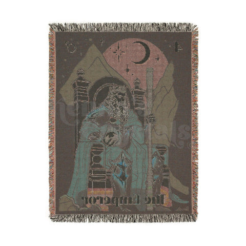 "The Emperor" Tarot Card Woven Blanket