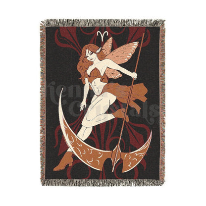 "Athena" Aries Woven Blanket, 100% Cotton