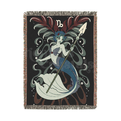"Clara" Capricorn Woven Blanket, 100% Cotton