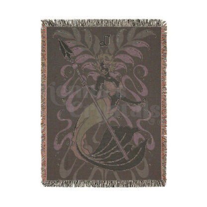 "Clara" Capricorn Woven Blanket, 100% Cotton