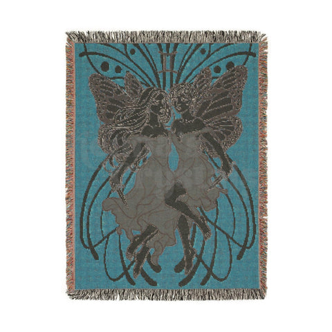 "Greta" Gemini Woven Blanket, 100% Cotton