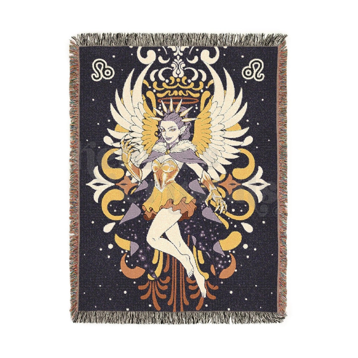 "Leona" Leo Woven Blanket, 100% Cotton