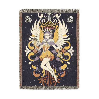 "Leona" Leo Woven Blanket, 100% Cotton