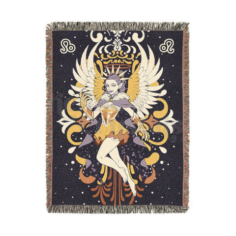 "Leona" Leo Woven Blanket, 100% Cotton