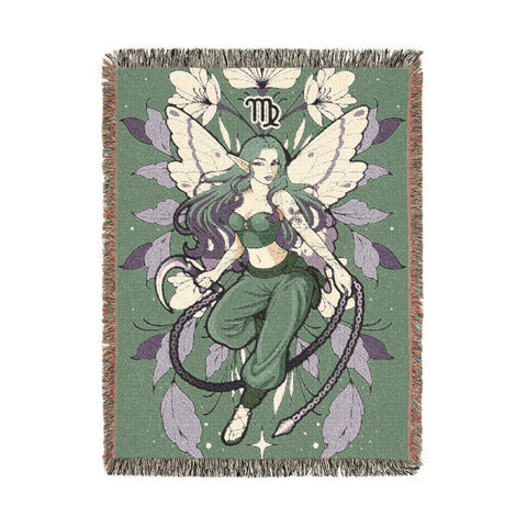 "Veronica" Virgo Woven Blanket, 100% Cotton