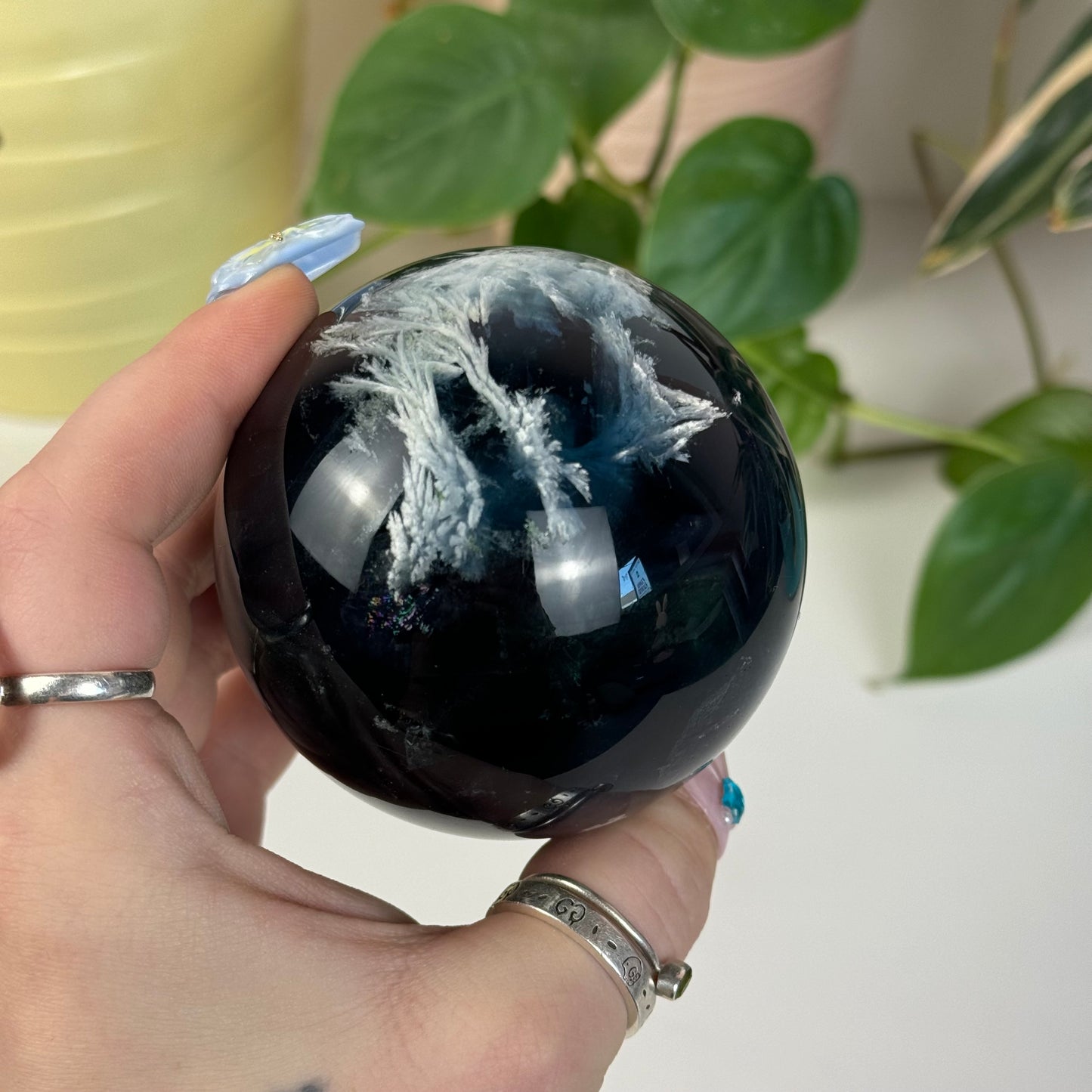 Feather Fluorite Sphere