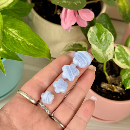 Mini Blue Lace Agate Puffy Star