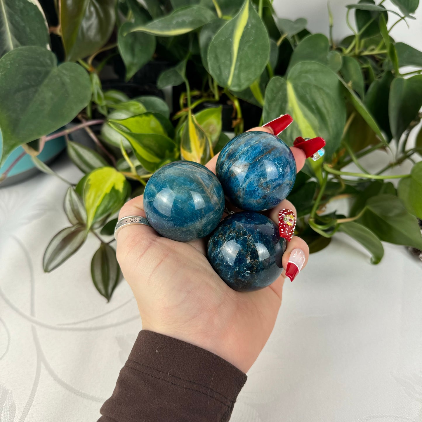 Blue Apatite Sphere