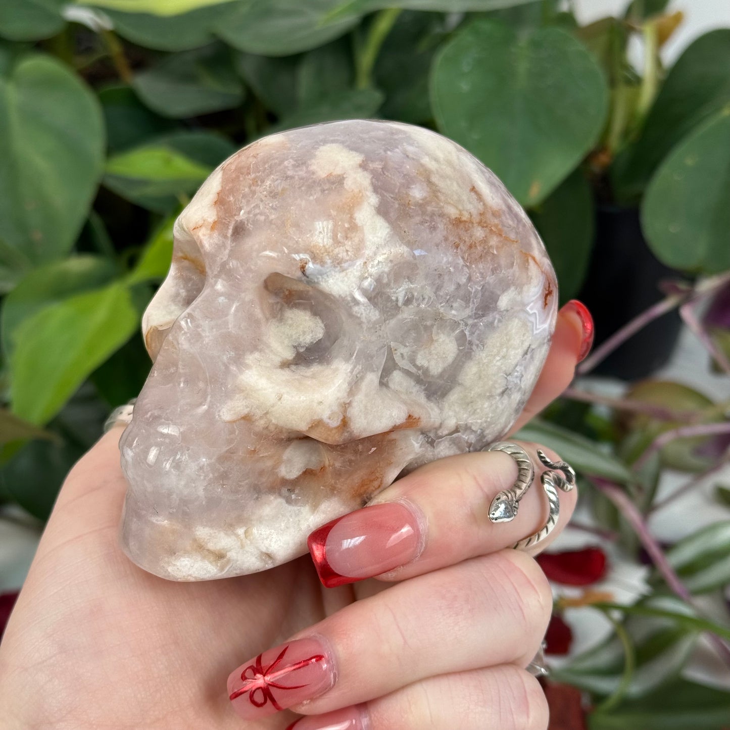 Flower Agate Skull