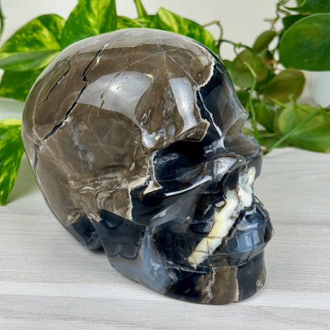 Volcano Agate Skull (UV Reactive)