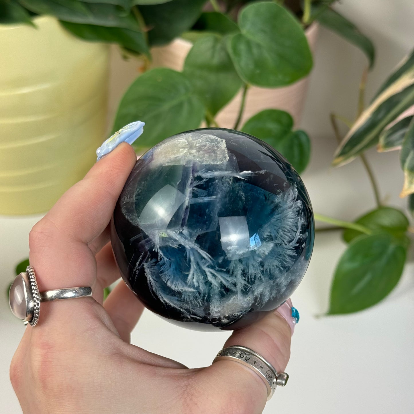 Feather Fluorite Sphere