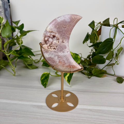 Pink Amethyst Moon (W/ Custom Stand)