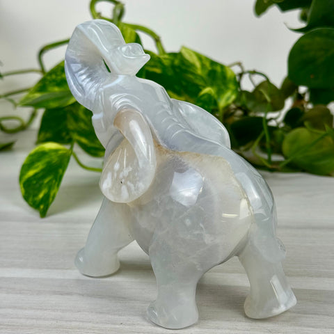 Statement Druzy Agate Elephant - Jasmine