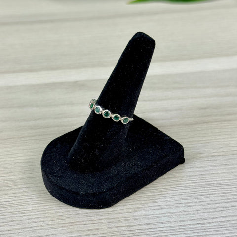 Sterling Silver Emerald Band