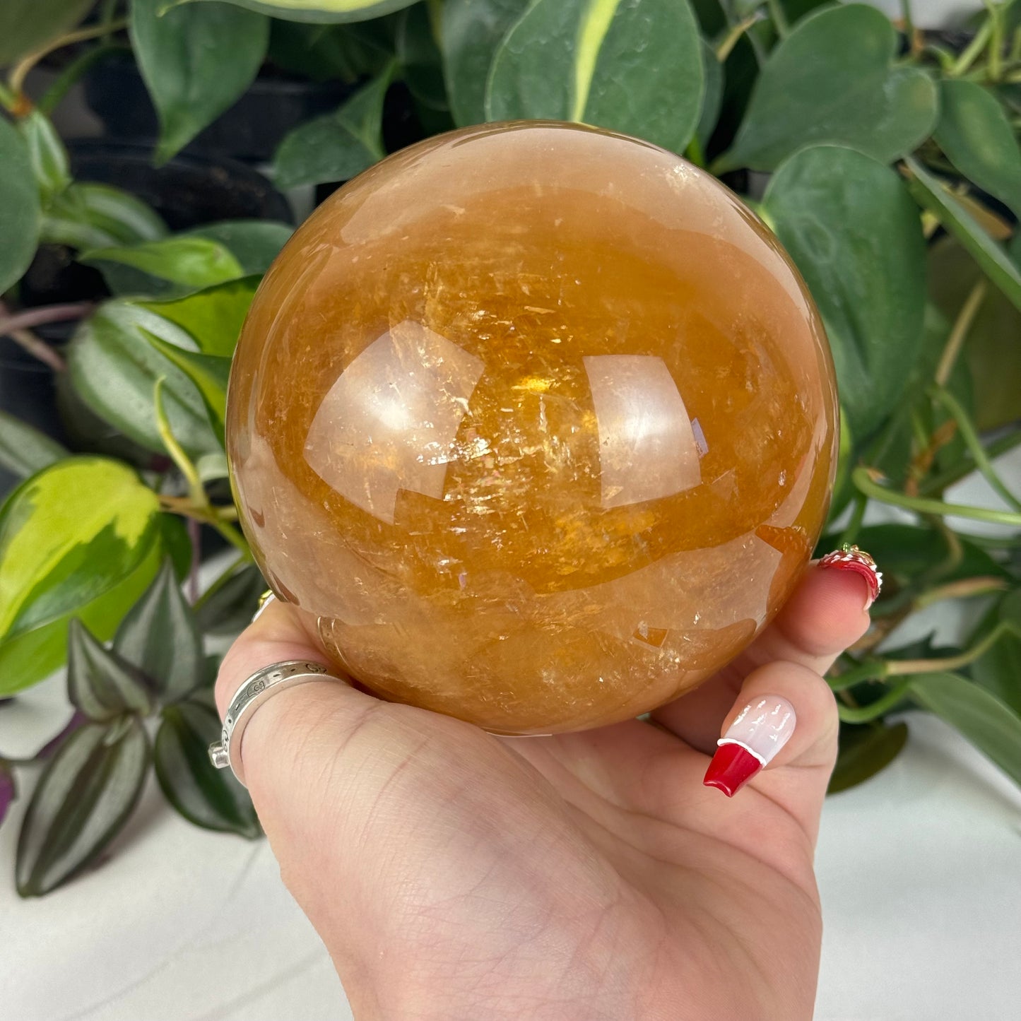 Honey Calcite Sphere