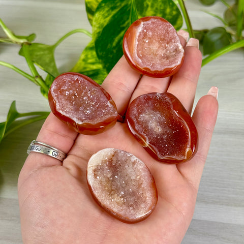 Druzy Carnelian Palm Stone