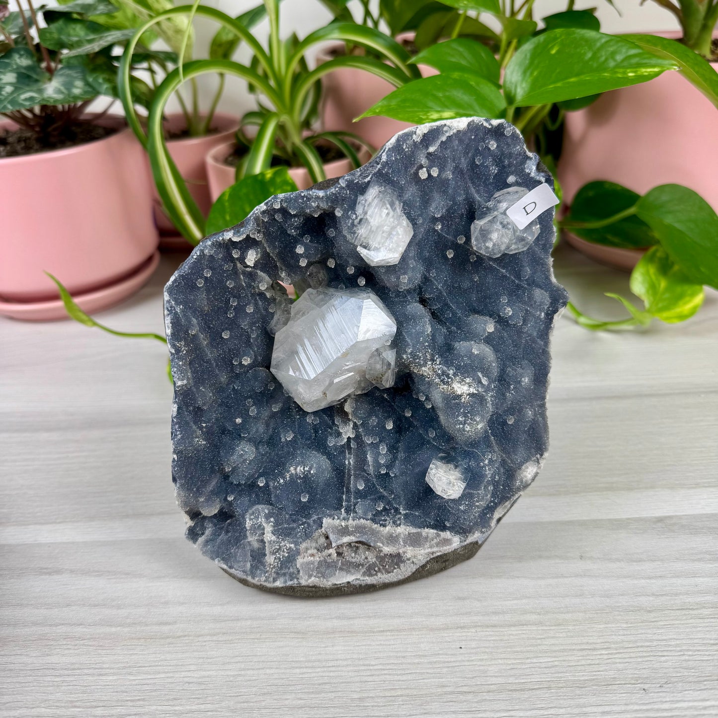 Deep Blue Chalcedony With Apophyllite