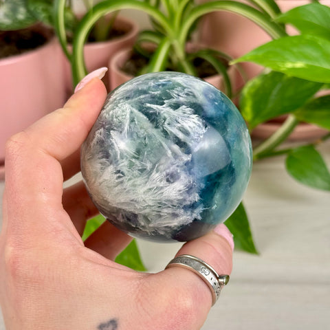 Feather Fluorite Sphere