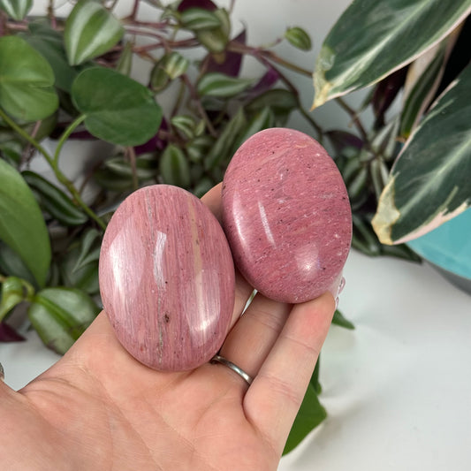 Pink Petrified Wood Palm Stone