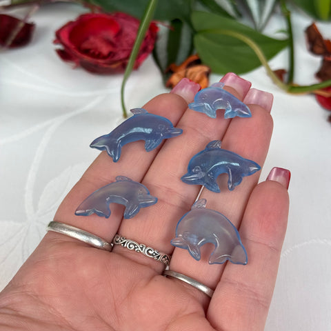 Mini Aquamarine Dolphin - Crystal Carving