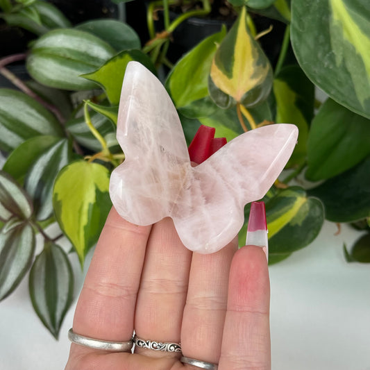 Imperfect Rose Quartz 3D Butterfly