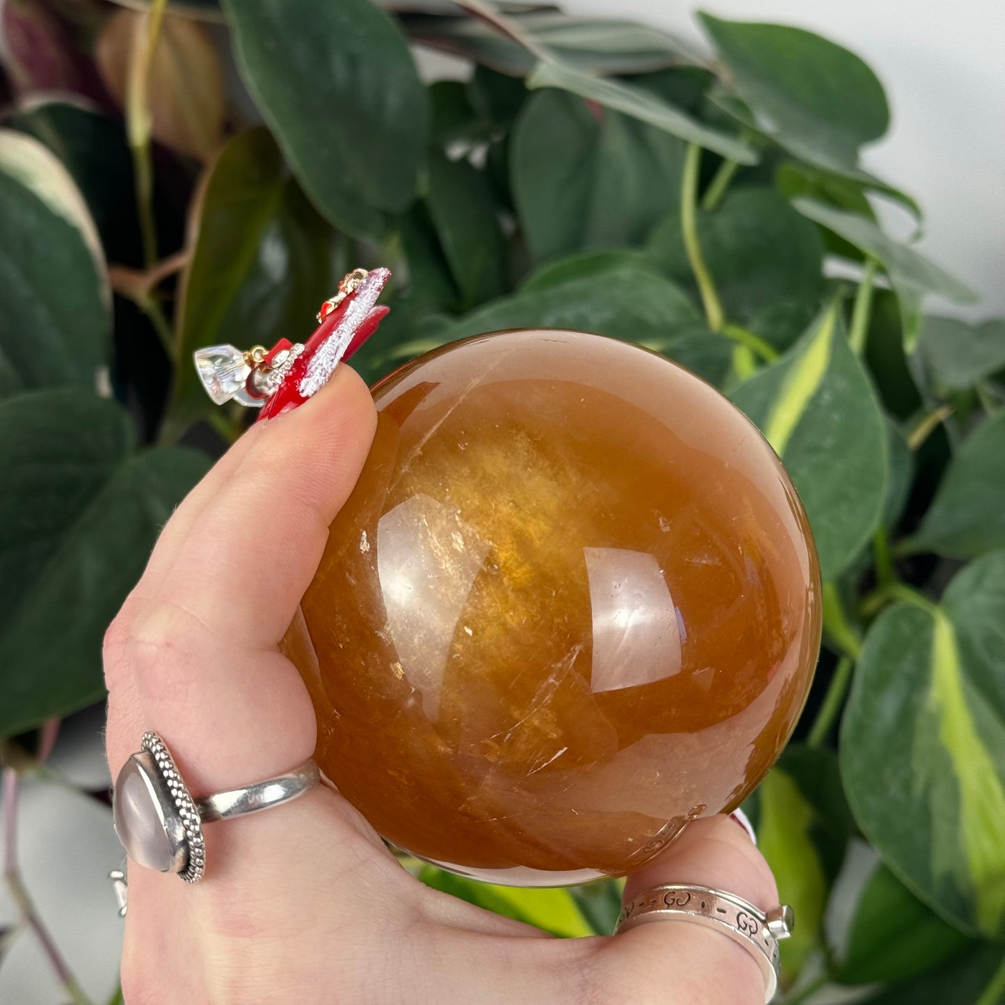 Honey Calcite Sphere