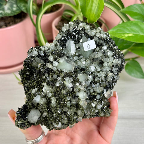 Black Epidote & Chlorite Quartz Specimen (Forest Quartz)