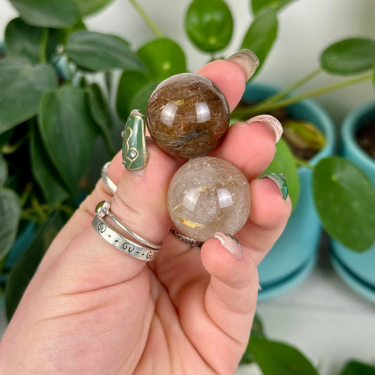 Golden Rutilated Quartz Sphere