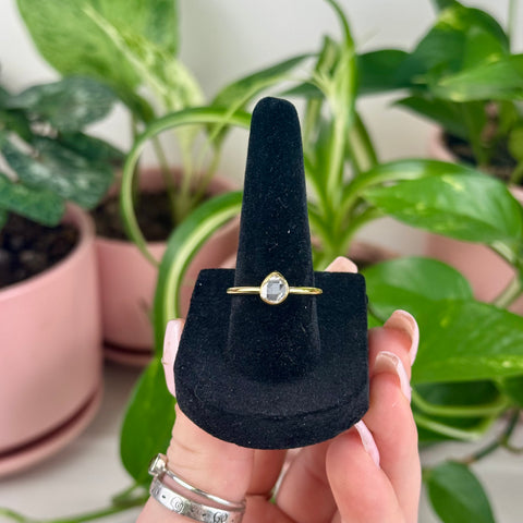 Gold Vermeil Stackable Herkimer Diamond Ring